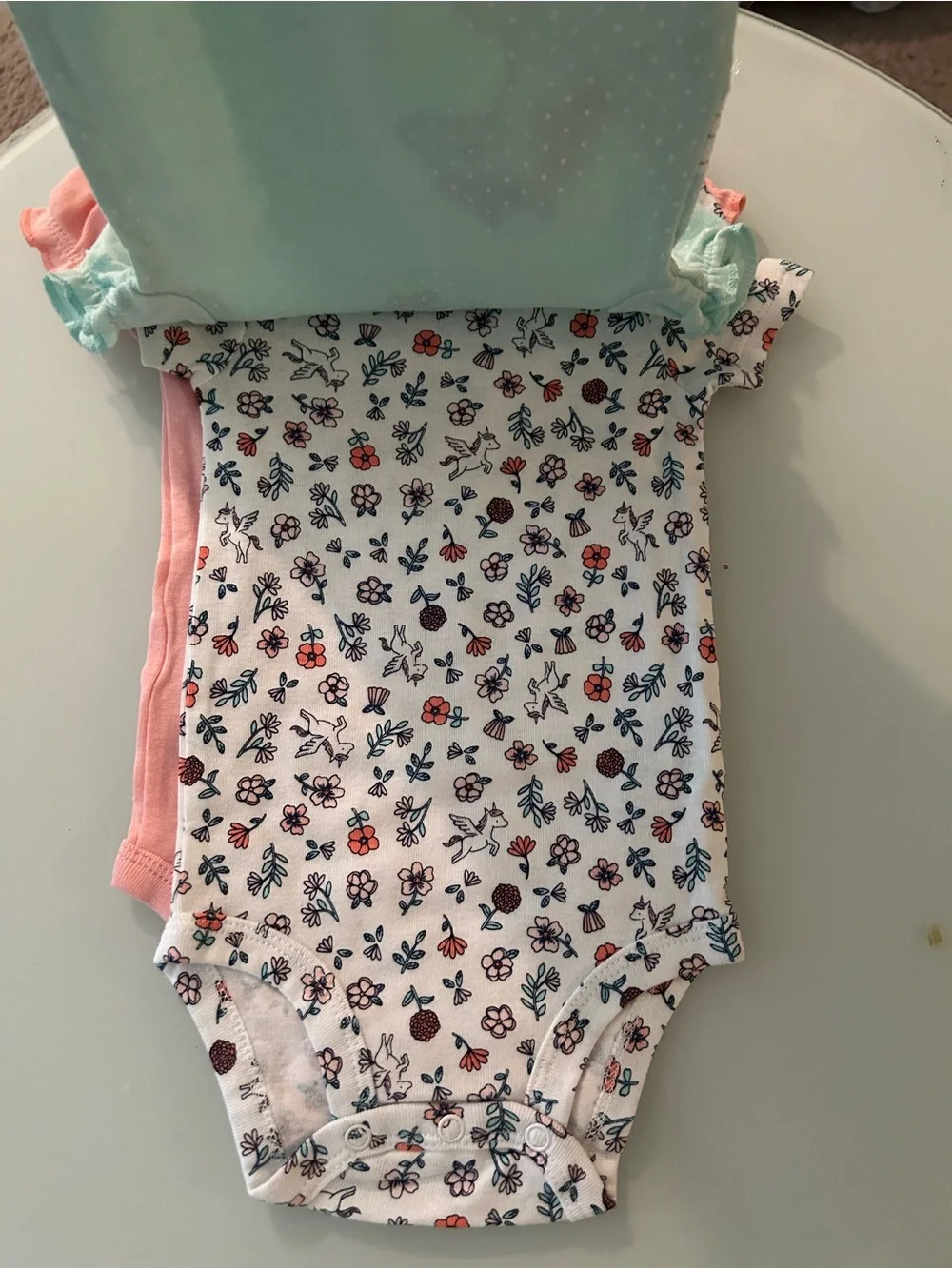 Child of Mine by Carter's Mint Green Baby Bib and Onesie Set